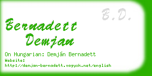 bernadett demjan business card