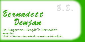 bernadett demjan business card